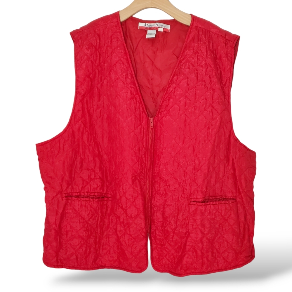 Maggie Barnes Quilted Red Vest